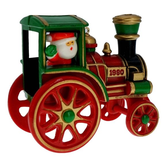 Hallmark 1980 Ornament Santa's Express Holiday Travels Train Locomotive #2 New - Picture 6 of 11